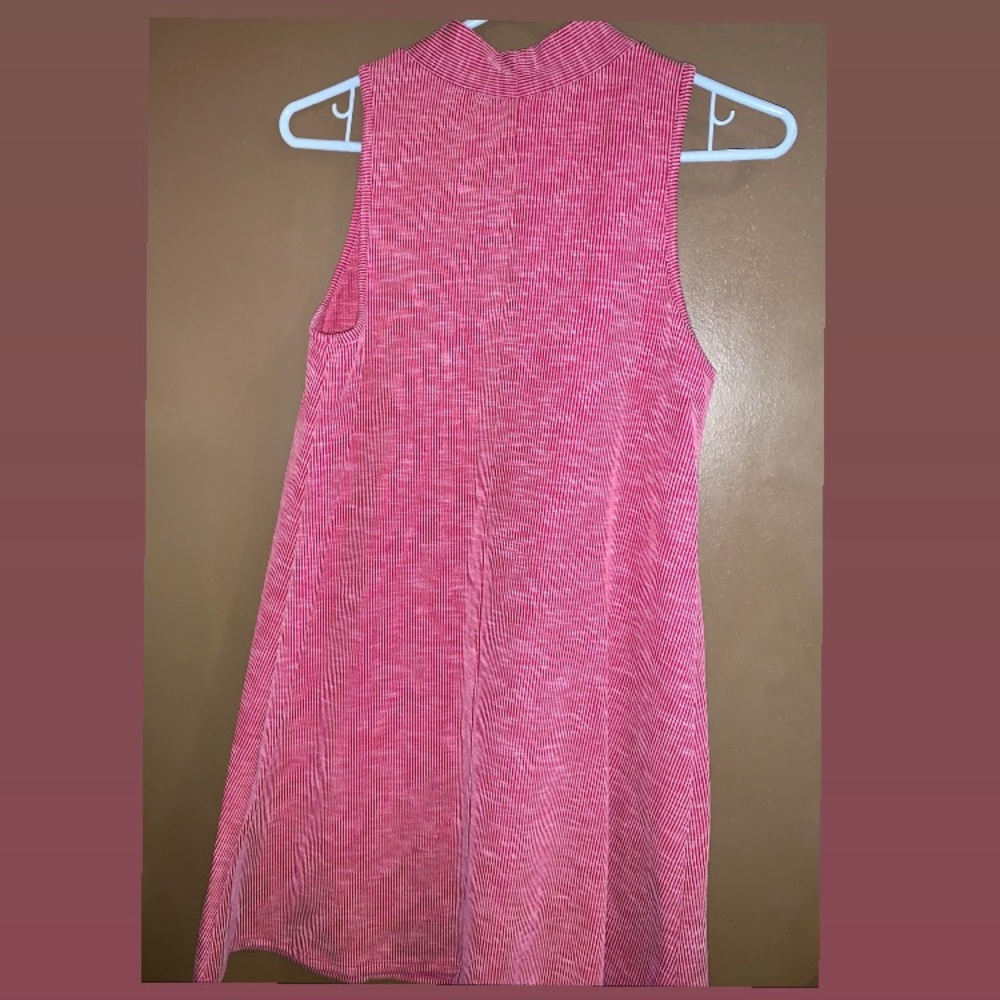 Alya sleeveless reddish pink V-neck ribbed dress sz XS EUC - Picture 4 of 5
